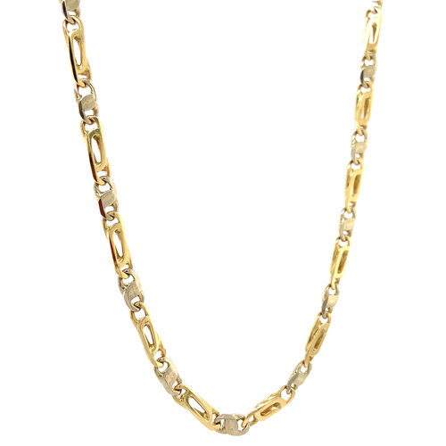 Goldene Halskette mit Falkenauge, 60 cm, 14 Karat