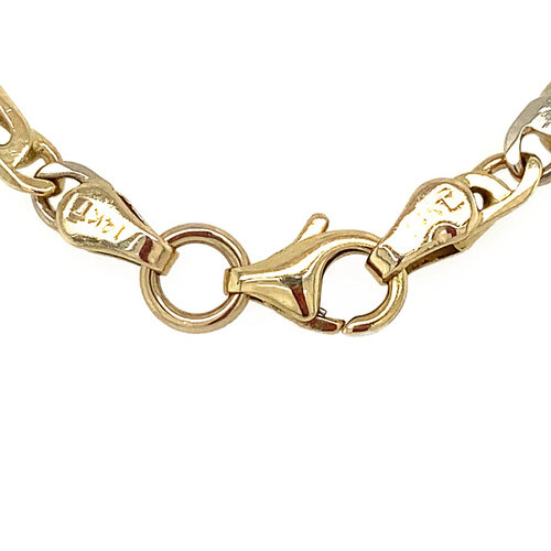 Goldene Halskette mit Falkenauge, 60 cm, 14 Karat