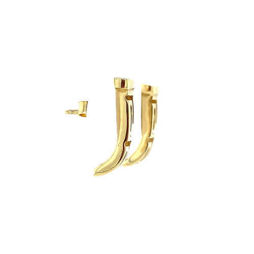 Gold meander stud earrings 14 kt