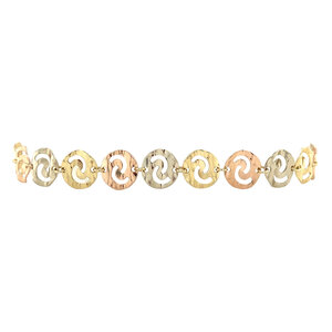 Tricolor gold bracelet 18 cm 14 crt