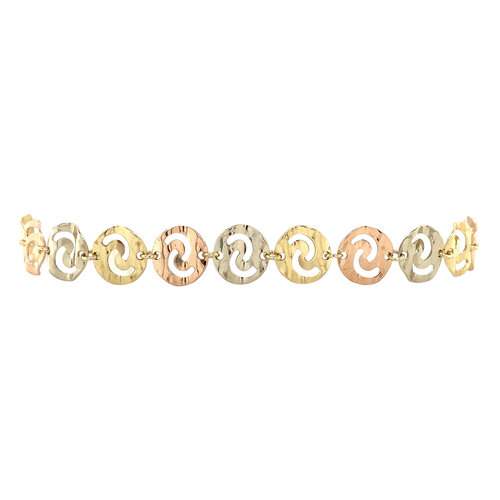 Dreifarbiges Goldarmband 18 cm 14 Karat