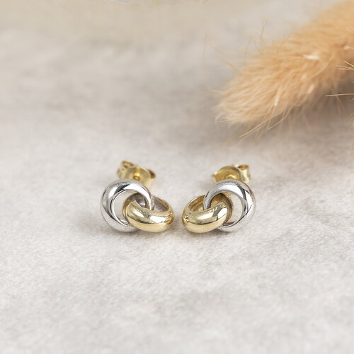 Gold stud earrings 14 kt