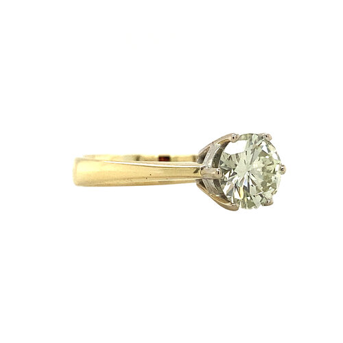 Gouden solitair ring met diamant 1.20 ct. 14 krt