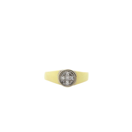 Gold ring with princess cut diamond 14 kt