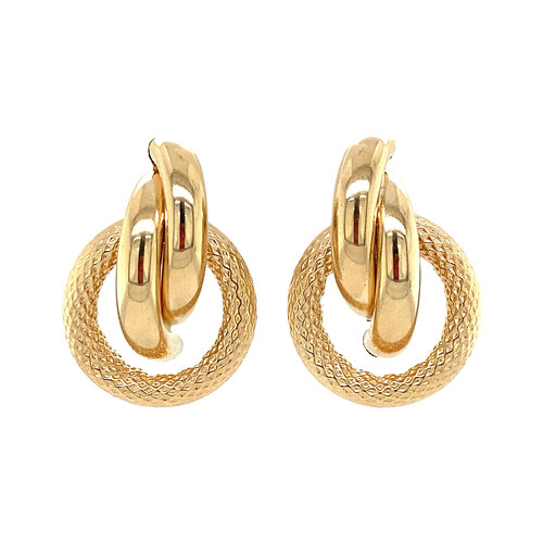 Gold stud earrings 14 kt