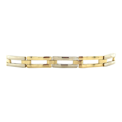 Gold bracelet bicolour 19.5 cm 14 crt