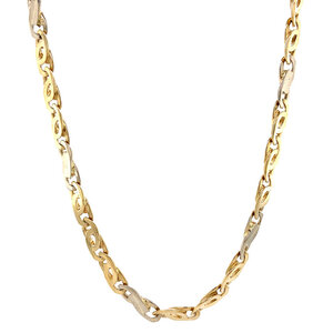 Gouden valkenoog collier 60 cm 14 krt