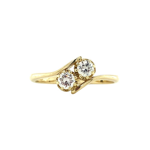 Gold-Strike-Ring mit Diamant 14 Karat