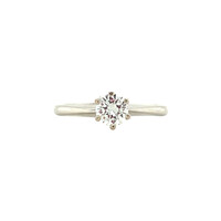 Witgouden solitair ring met diamant 14 krt