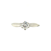 Witgouden solitair ring met diamant 14 krt