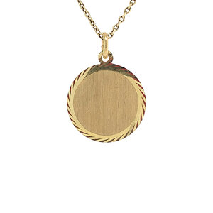 Gold engraving pendant 14 crt