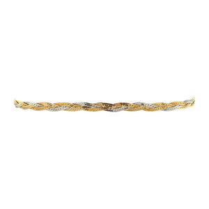 Bicolour gouden armband 17.5 cm 14 krt