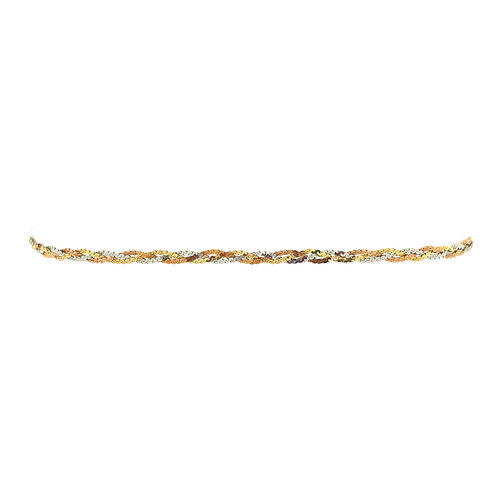 Tricolor gold bracelet 19 cm 14 crt