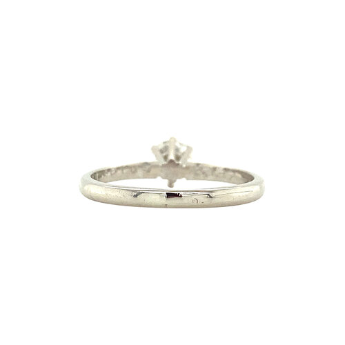 White gold solitaire ring with diamond 14 crt