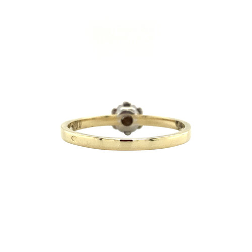 Gouden solitair ring met diamant 14 krt