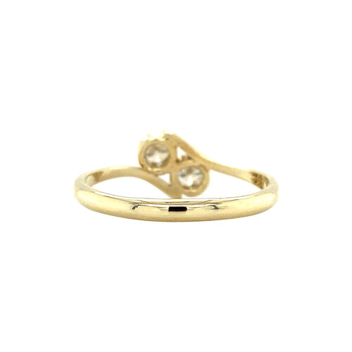 Gold-Strike-Ring mit Diamant 14 Karat