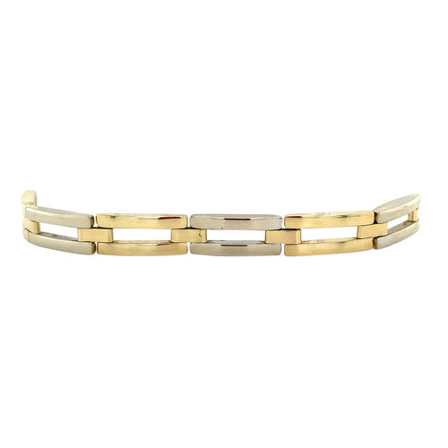 Gold bracelet bicolour 19.5 cm 14 crt