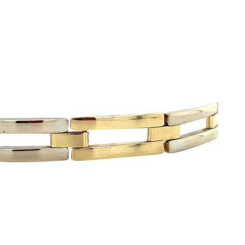 Gold bracelet bicolour 19.5 cm 14 crt