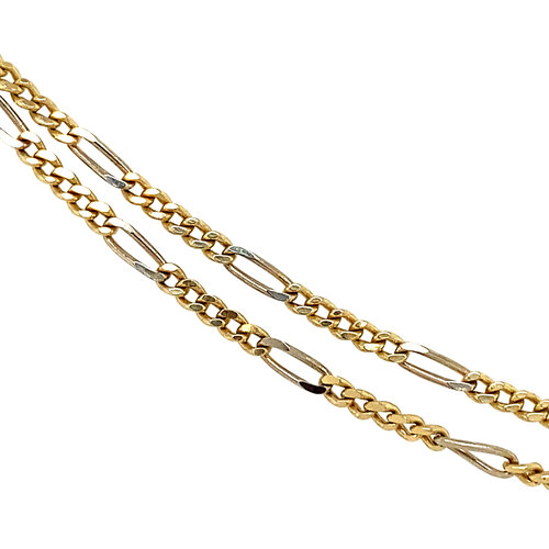 Gold length necklace figaro 39 cm 14 crt