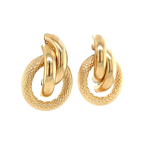 Gold stud earrings 14 kt