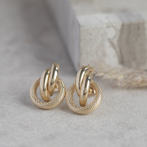 Gold stud earrings 14 kt