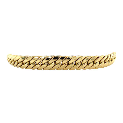 Gold gourmet bracelet 19 cm 14 crt