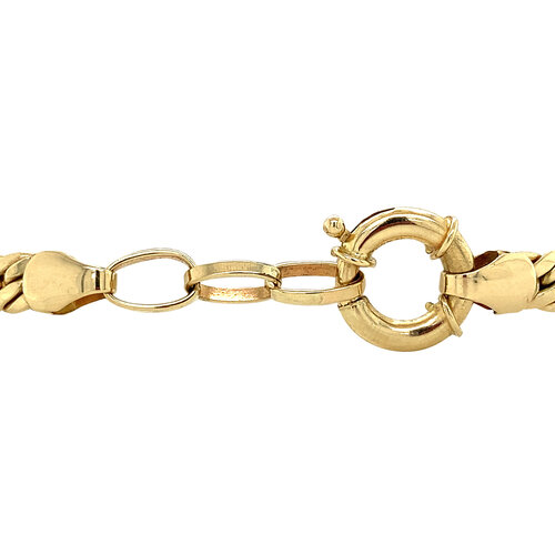Gold gourmet bracelet 19 cm 14 crt