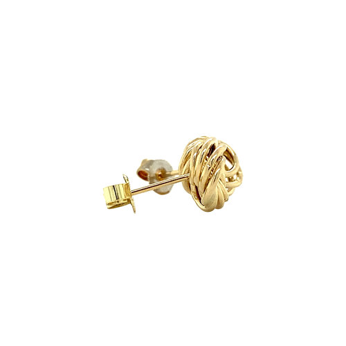 Gold button stud earrings 14 crt