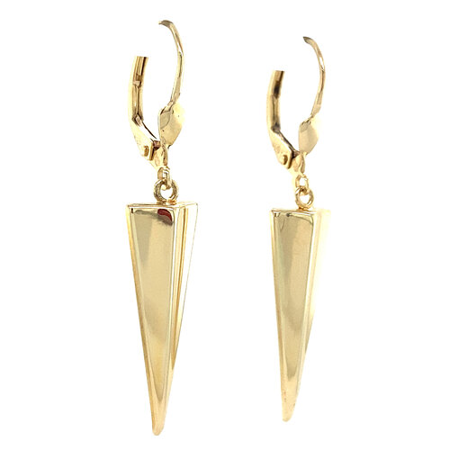 Gold earrings with triangle 14 crt