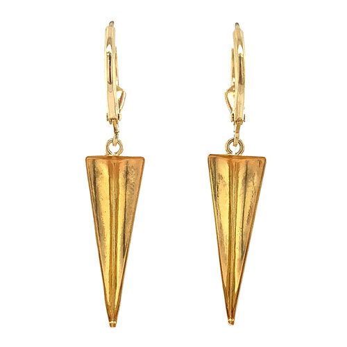 Gold earrings with triangle 14 crt