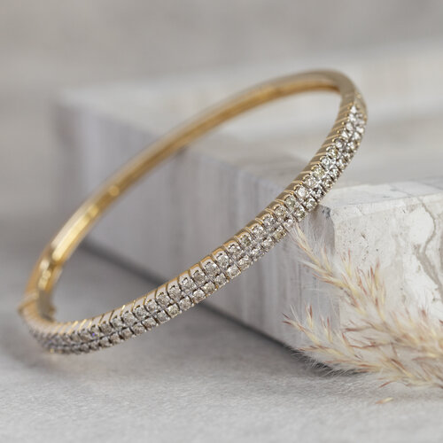 Gouden bangle met diamant 13 krt