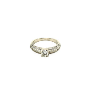 Witgouden ring met diamant 14 krt