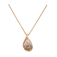 Rosegouden collier met diamant hanger 14 krt* nieuw