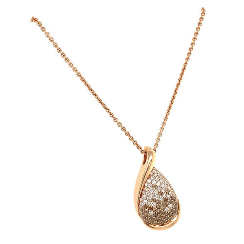 Rose gold necklace with diamond pendant 14 kt* new