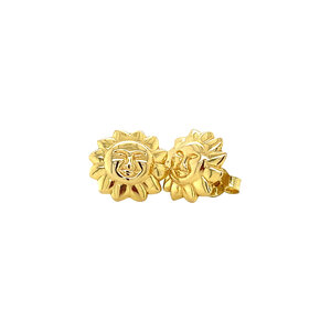 Golden sun stud earrings 14 crt