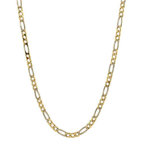 Gold figaro necklace 62 cm 14 kt