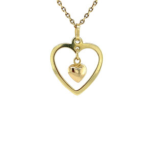 Gold heart pendant 14 crt