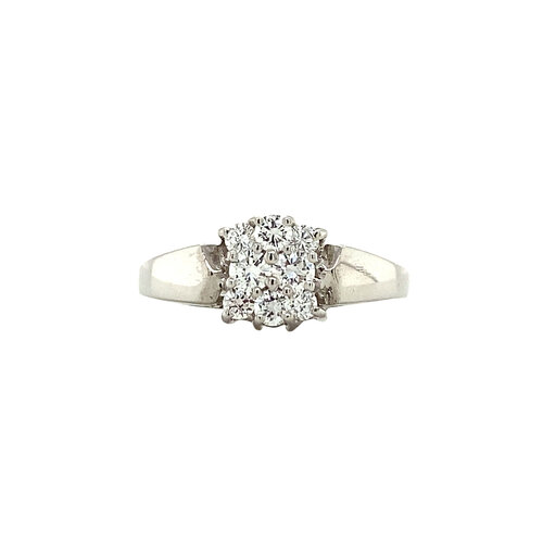 White gold ring with diamond 14 crt