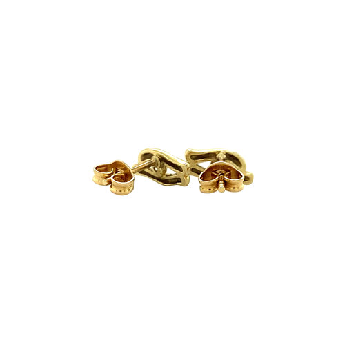 Gold stud earrings with zirconia 14 crt