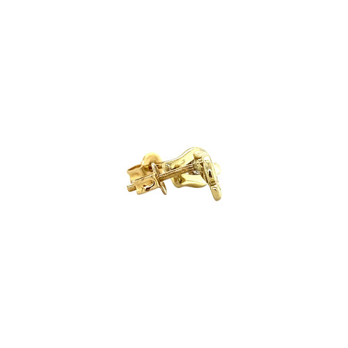 Gold stud earrings with zirconia 14 crt