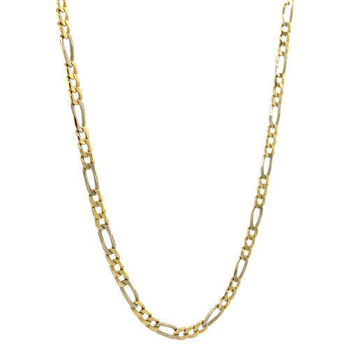 Gold figaro necklace 62 cm 14 kt