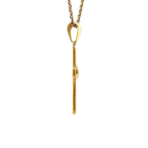 Gold cross pendant with zirconia 14 crt
