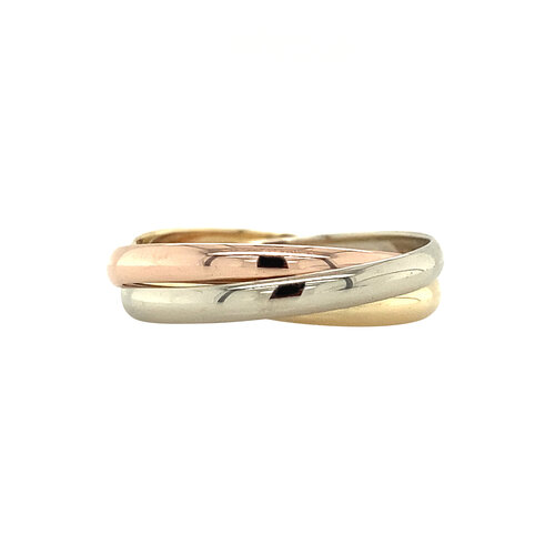 Tricolor gold ring 14 crt