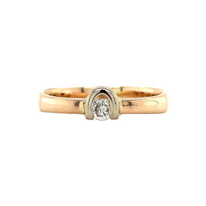 Rosegouden ring met diamant 14 krt