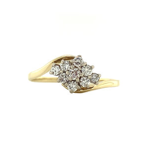 Gold strike ring with diamond 14 crt