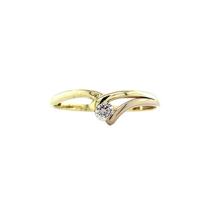 Gold ring with diamond 14 crt