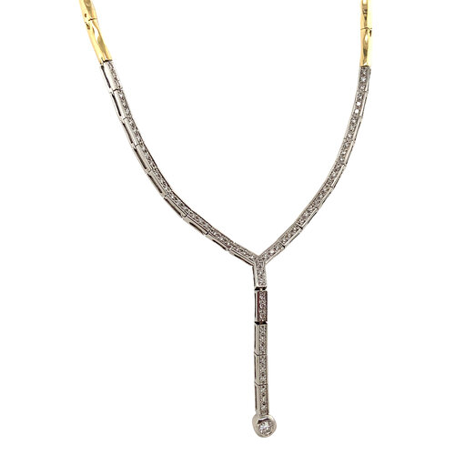 Goldhalsband mit Diamant 48,5 cm 18 ct