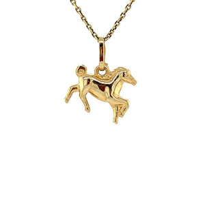Gold pendant horse 14 crt