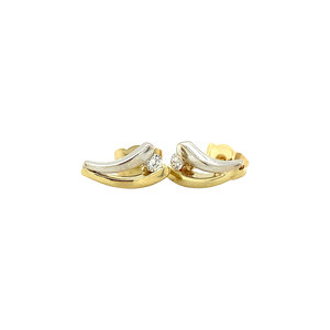 Gold stud earrings with diamond Desiree 14 kt