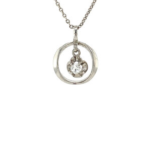 White gold pendant with diamond 14 crt